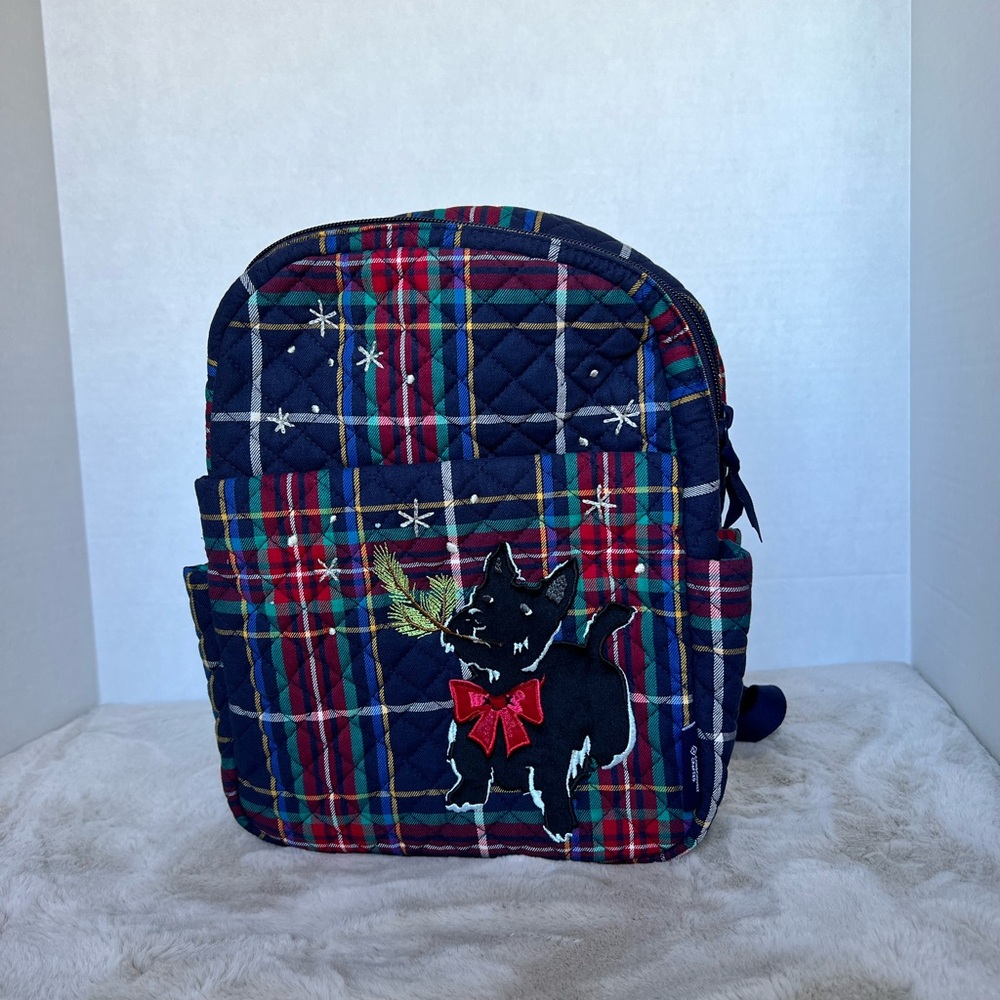 Vera Bradley Plaid Backpack with Scottie Dog Design
